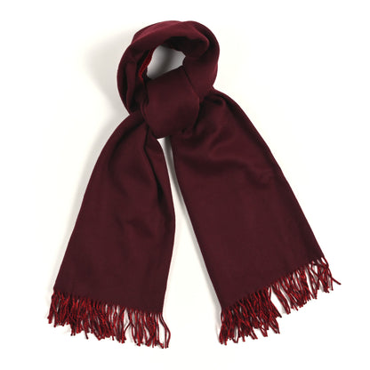 Hermes Cashmere Fringe Double Face Scarf Bordeaux Rouge 1 of 3