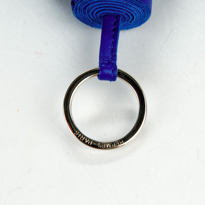 Hermes Lambskin Carmen Tassel Key Holder Bleu Electrique 3 of 5