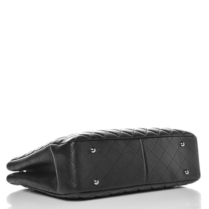 Chanel Calfskin Quilted Large CC Shopping Tote Black 4 of 12