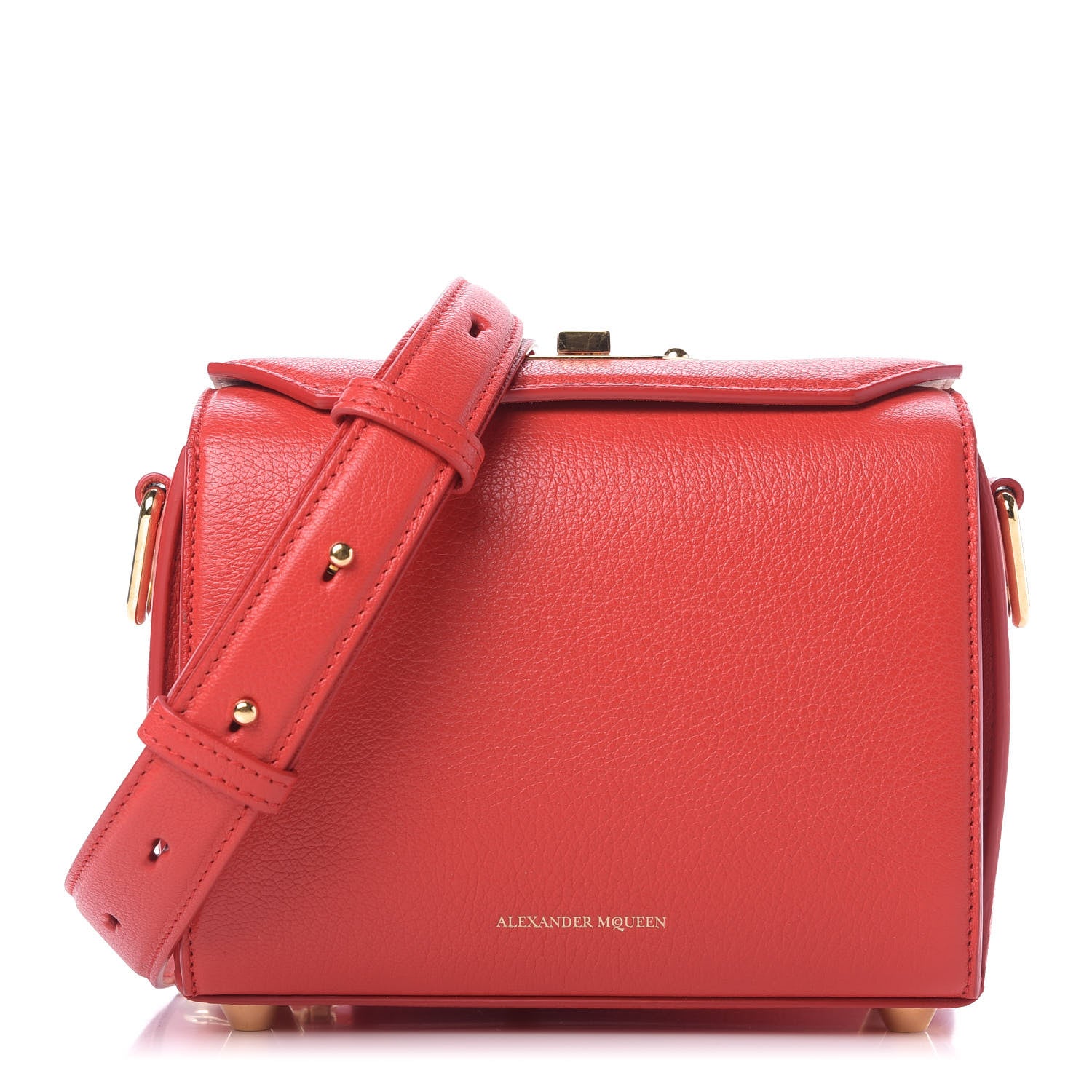 Alexander McQueen Fine Grain Goatskin Box Shoulder Bag 19 Red 1 of 9