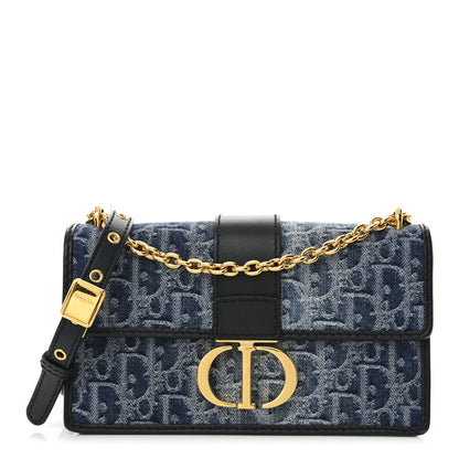 Christian Dior Denim Oblique 30 Montaigne East West Chain Flap Bag 1 of 10