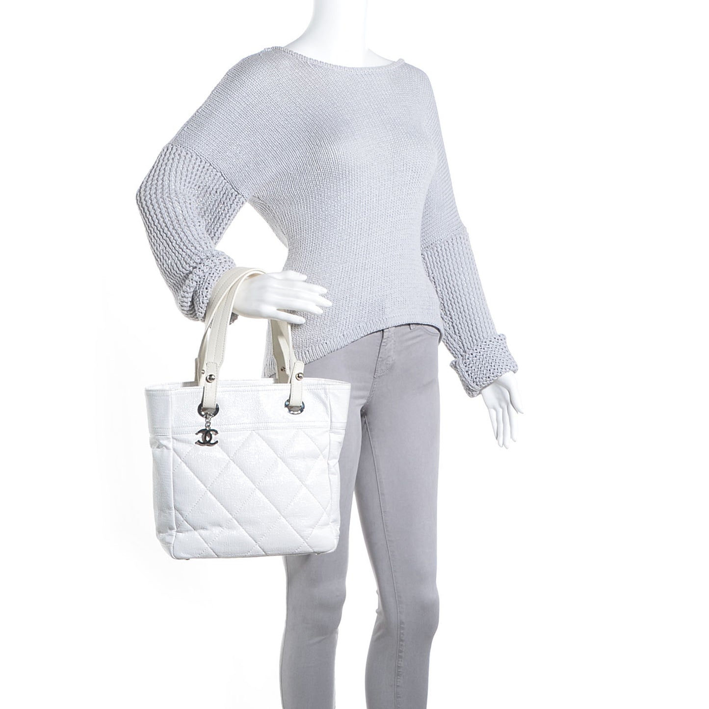 Coated Canvas Paris Biarritz Small Tote White