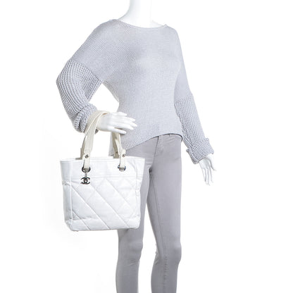 Chanel Coated Canvas Paris Biarritz Small Tote White 2 of 7