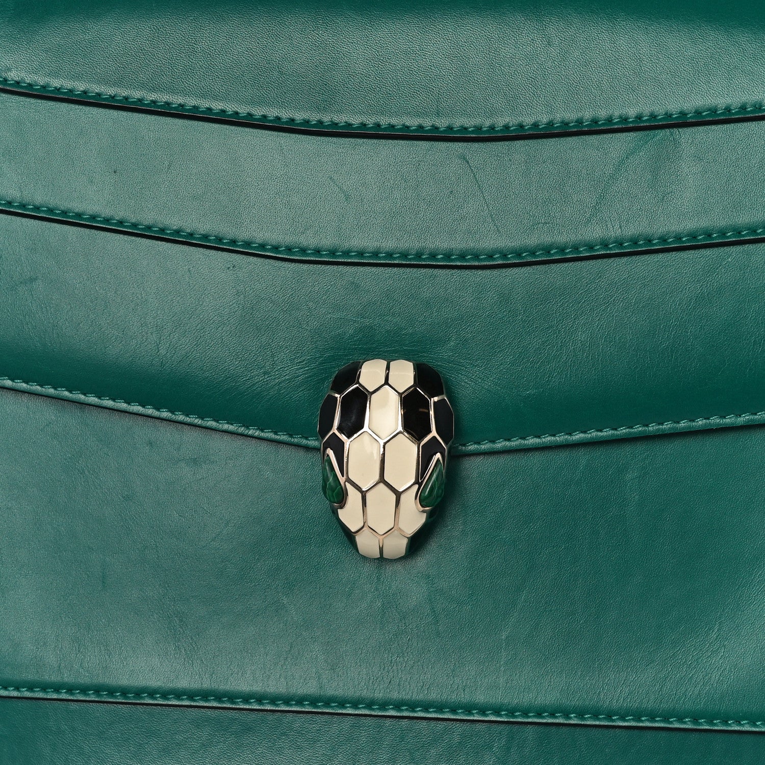 Bulgari Calfskin Serpenti Forever Shoulder Bag Emerald Green 18 of 19