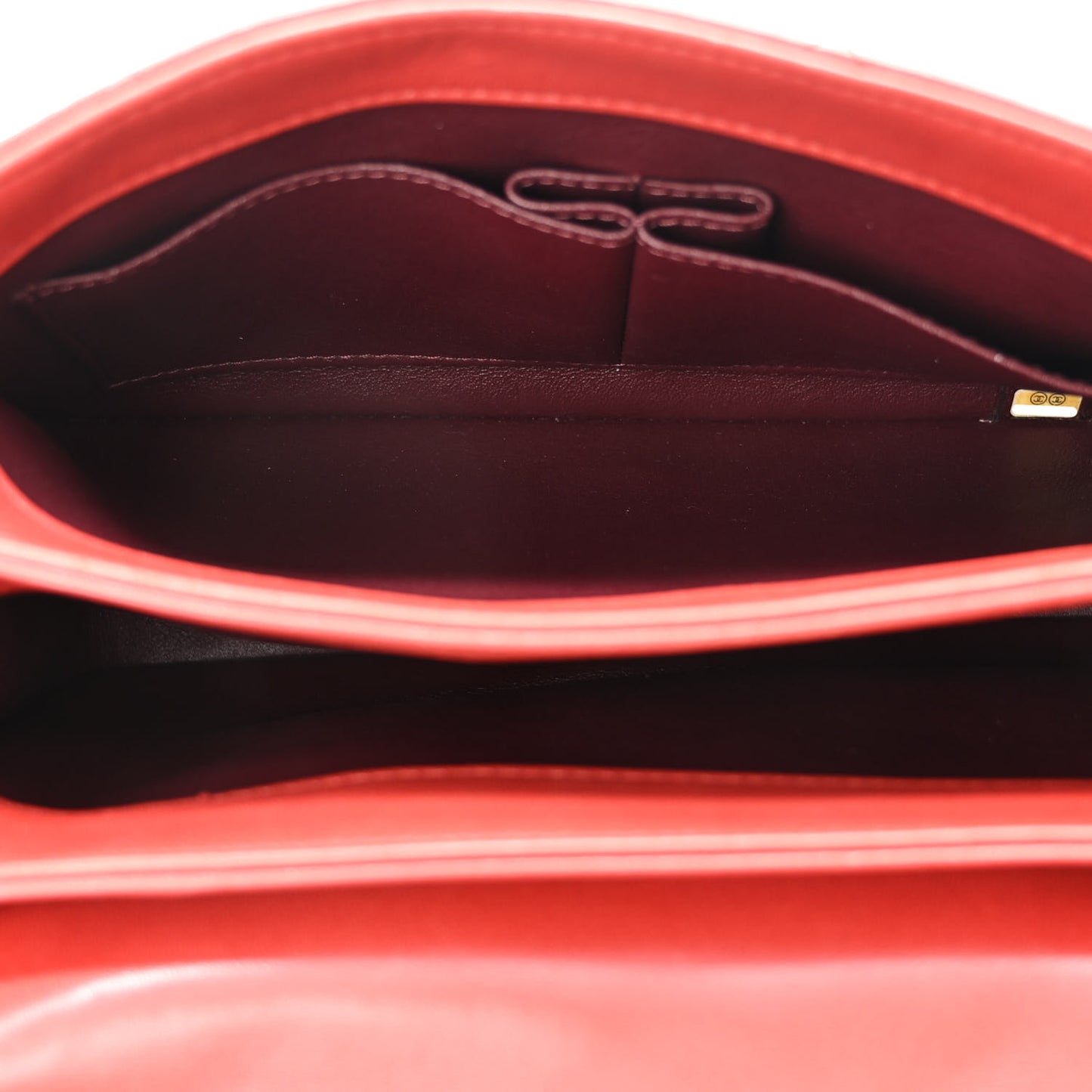 Lambskin Quilted Small Trendy CC Flap Dual Handle Bag Red