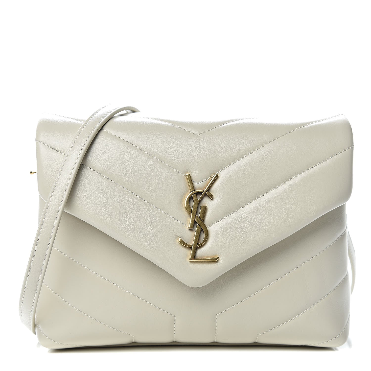 Saint Laurent Calfskin Y Quilted Monogram Toy Loulou Crossbody Bag Blanc Vintage 1 of 10