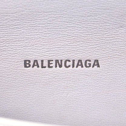 Balenciaga Shiny Calfskin Crocodile Embossed Hourglass Top Handle Bag XS White 6 of 7