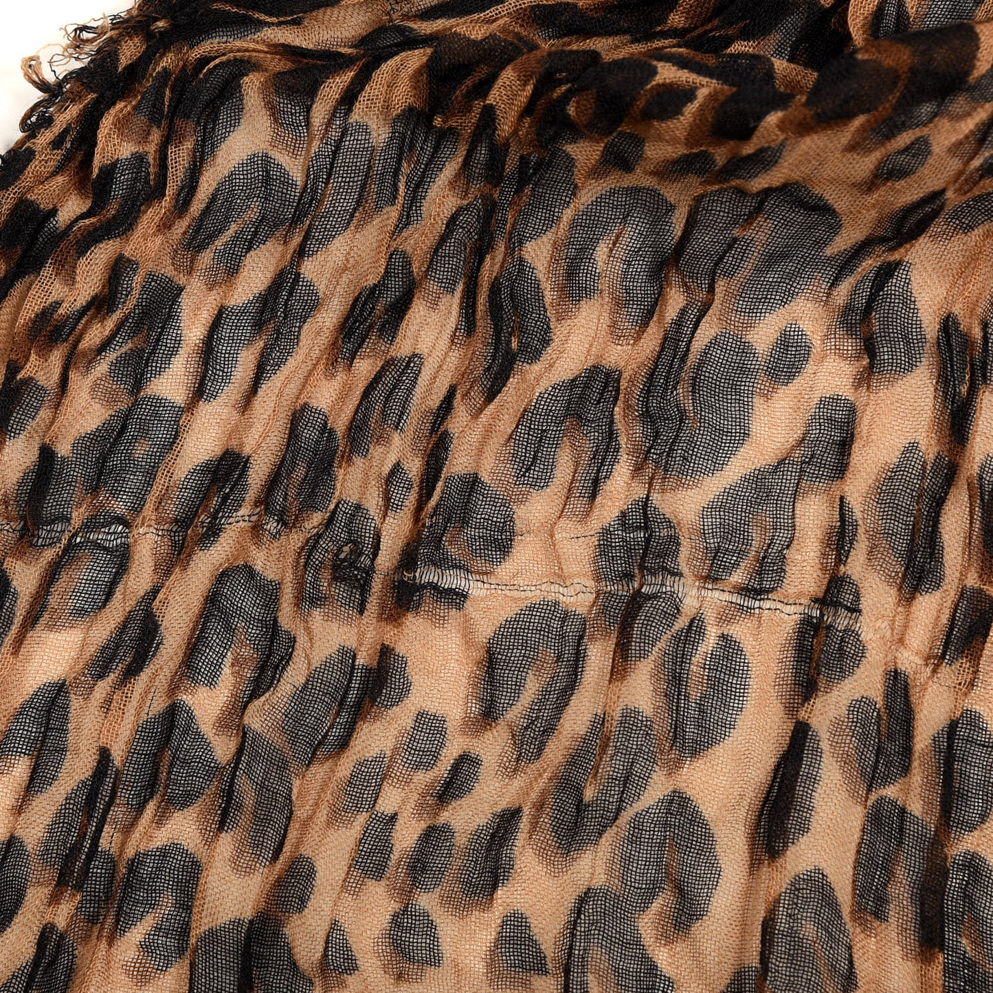 Cashmere Silk Leopard Etole Stole Marron