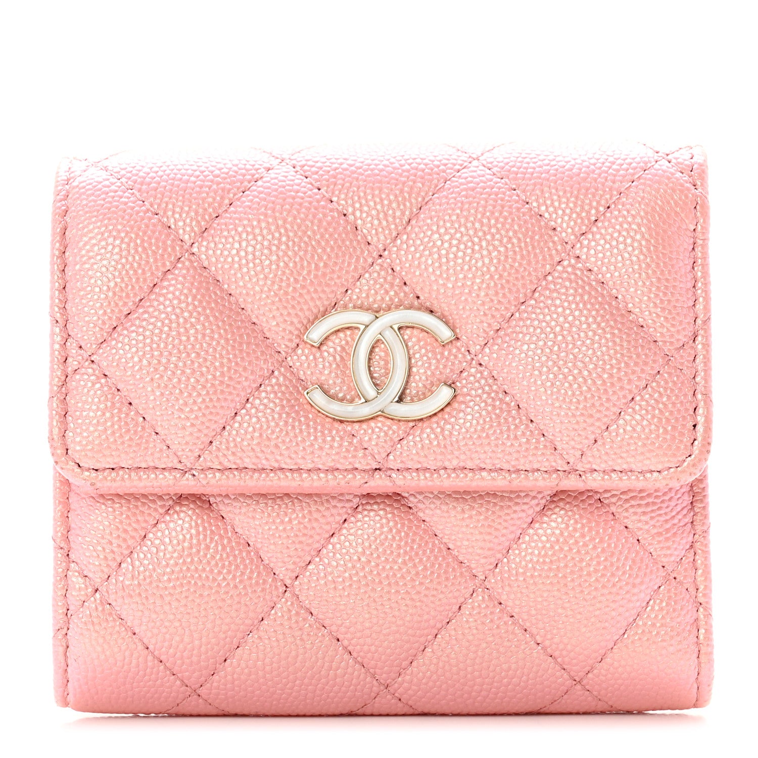 Chanel Iridescent Caviar Quilted Small Flap Wallet Rose Pink 1 of 10