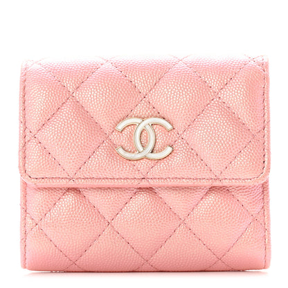Chanel Iridescent Caviar Quilted Small Flap Wallet Rose Pink 1 of 10
