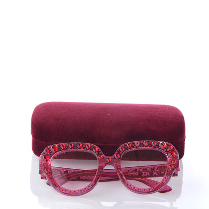 Gucci Crystal Heart Sunglasses GG0308S Red Pink 7 of 7