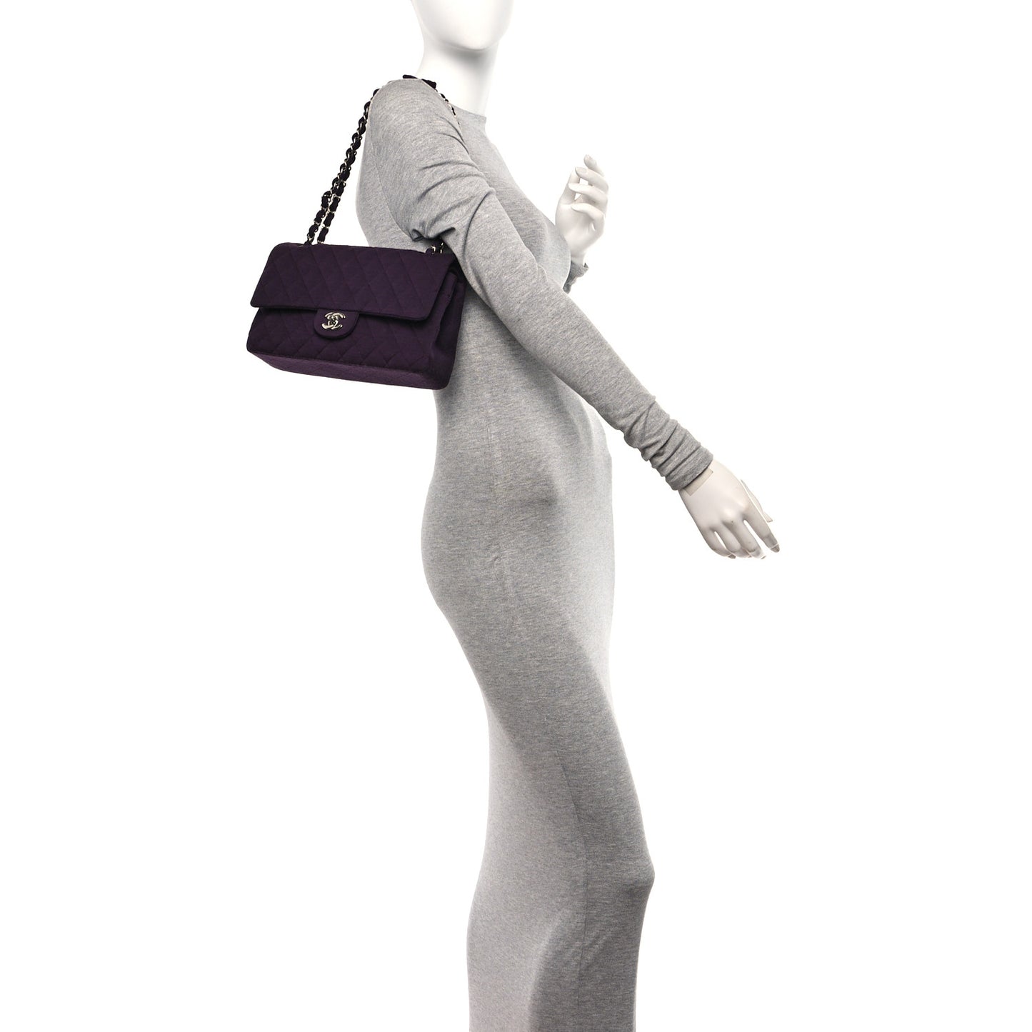 Jersey Quilted Medium Double Flap Purple
