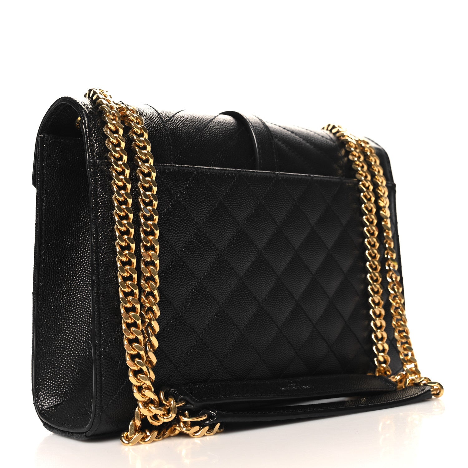 Saint Laurent Grain De Poudre Textured Mixed Matelasse Triquilt Medium Monogram Satchel Black 3 of 10