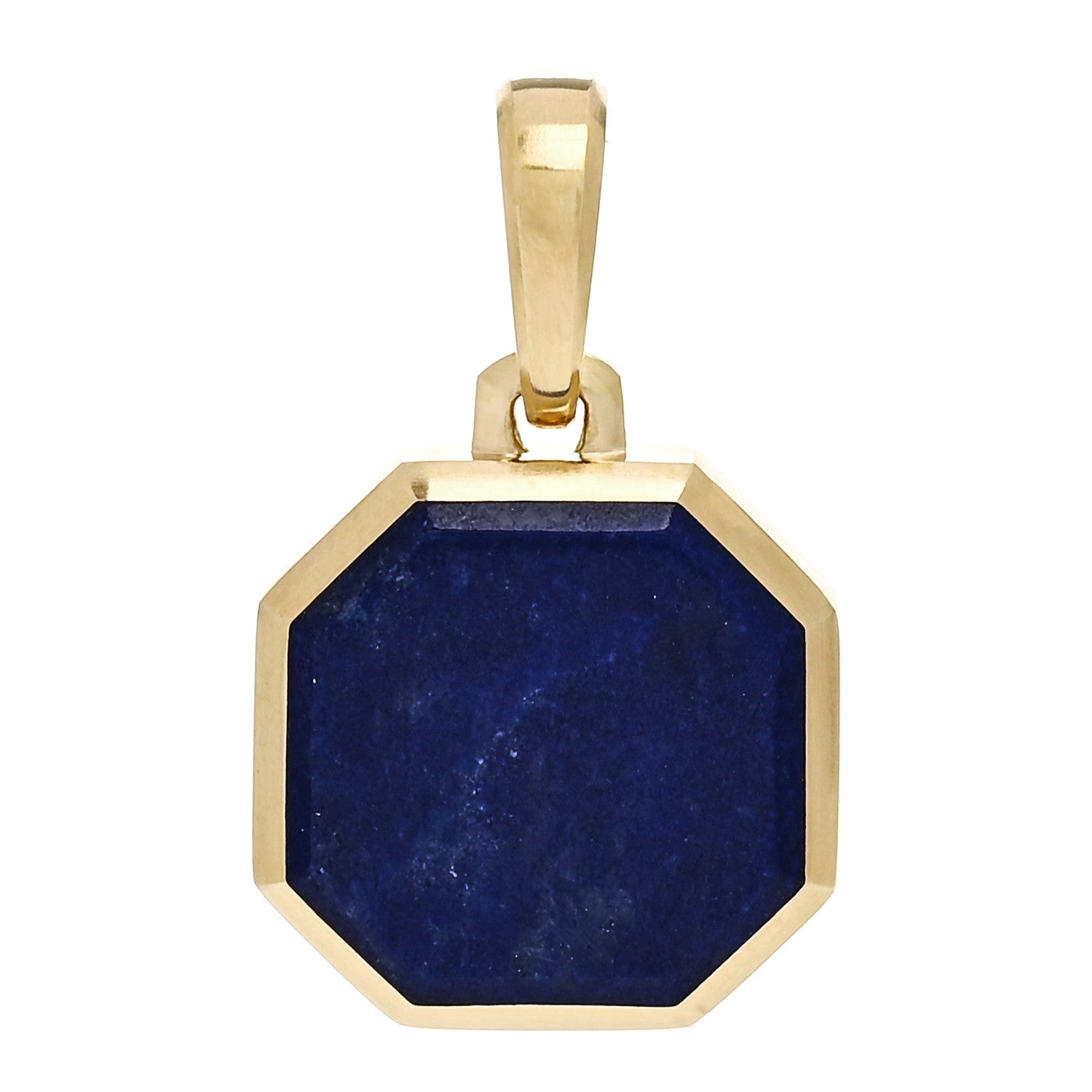 David Yurman 18K Yellow Gold Lapis 16mm Faceted Amulet Pendant 1 of 4