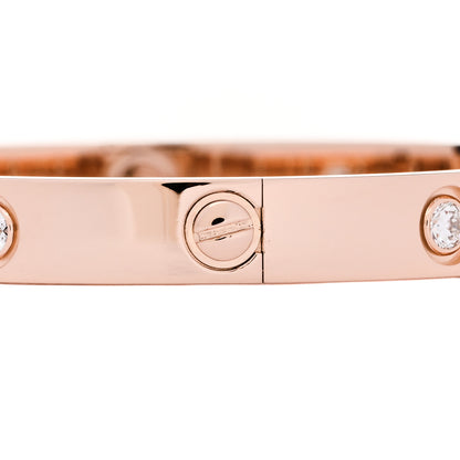 Cartier 18K Pink Gold 10 Diamond LOVE Bracelet 16 3 of 8