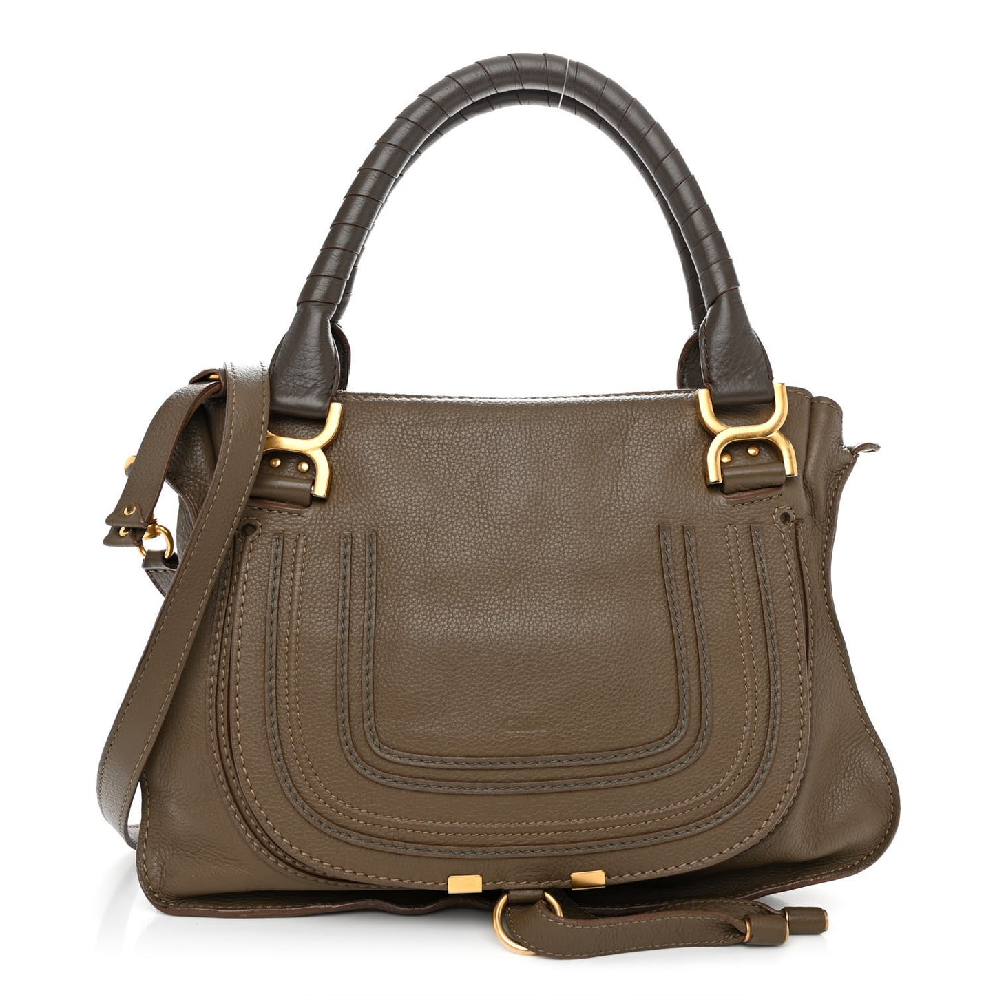 Calfskin Medium Marcie Satchel Anchor Grey