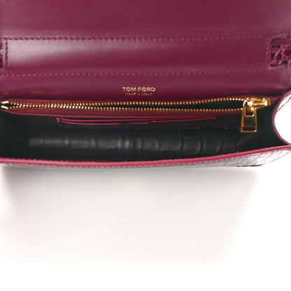 Tom Ford Crocodile Embossed Calfskin TF Mini Bag Cranberry 5 of 14