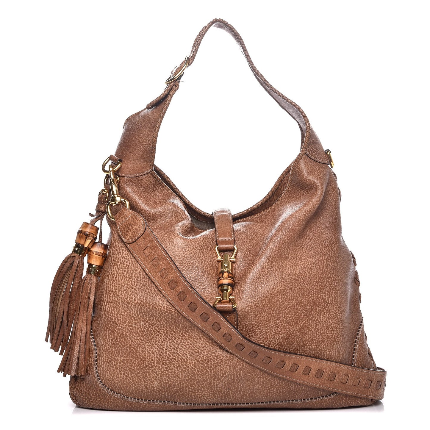 Calfskin Whipstitch Large New Jackie Hobo