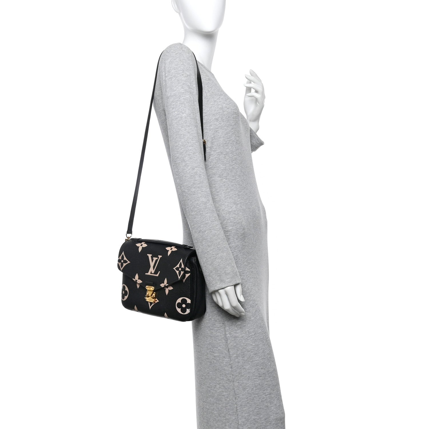 Louis Vuitton Empreinte Monogram Giant Pochette Metis Black Beige 2 of 11