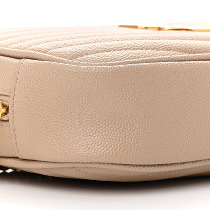 Saint Laurent Grain De Poudre Matelasse Monogram Mini Lou Camera Bag Dark Beige 9 of 12