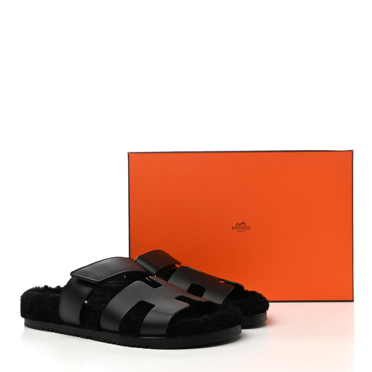 Calfskin Woolskin Womens Chypre Sandals 39 Black
