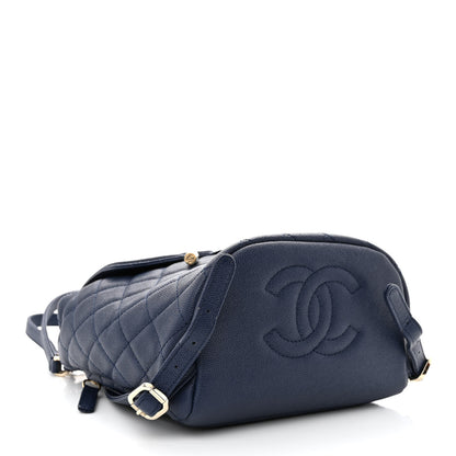 Chanel Caviar Quilted Small Filigree Backpack Navy 4 of 10