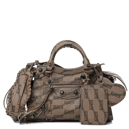 Balenciaga Coated Canvas BB Monogram Neo Cagole Handbag XS Beige Brown 1 of 9