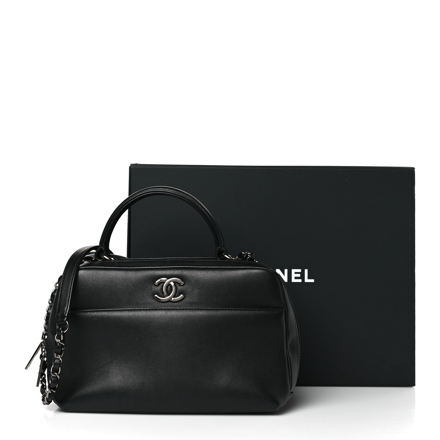 Chanel Calfskin Small Trendy CC Bowling Bag Black 9 of 9