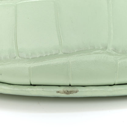 Balenciaga Shiny Calfskin Charms Crocodile Embossed XXS Souvenir Belt Bag Light Green 11 of 11