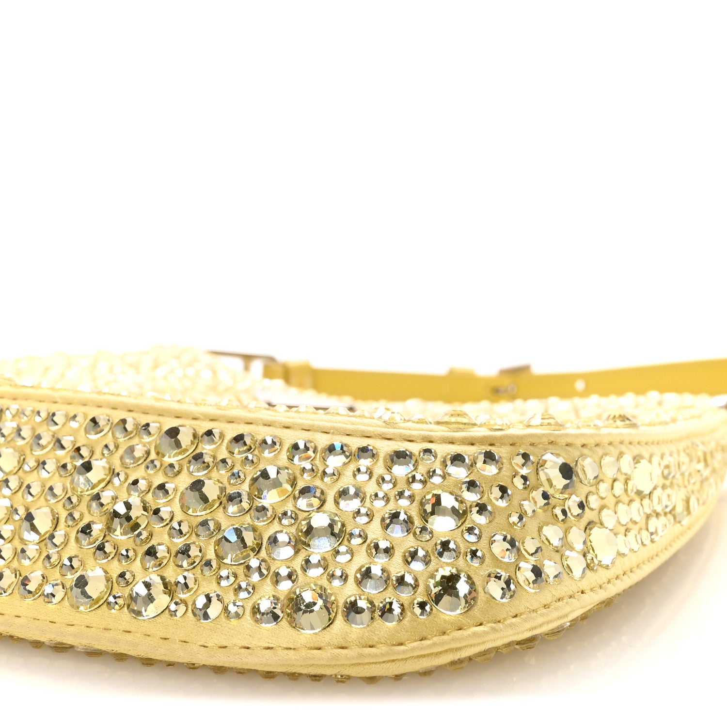 Prada Satin Crystal Cleo Adjustable Strap Shoulder Bag Ananas 8 of 9