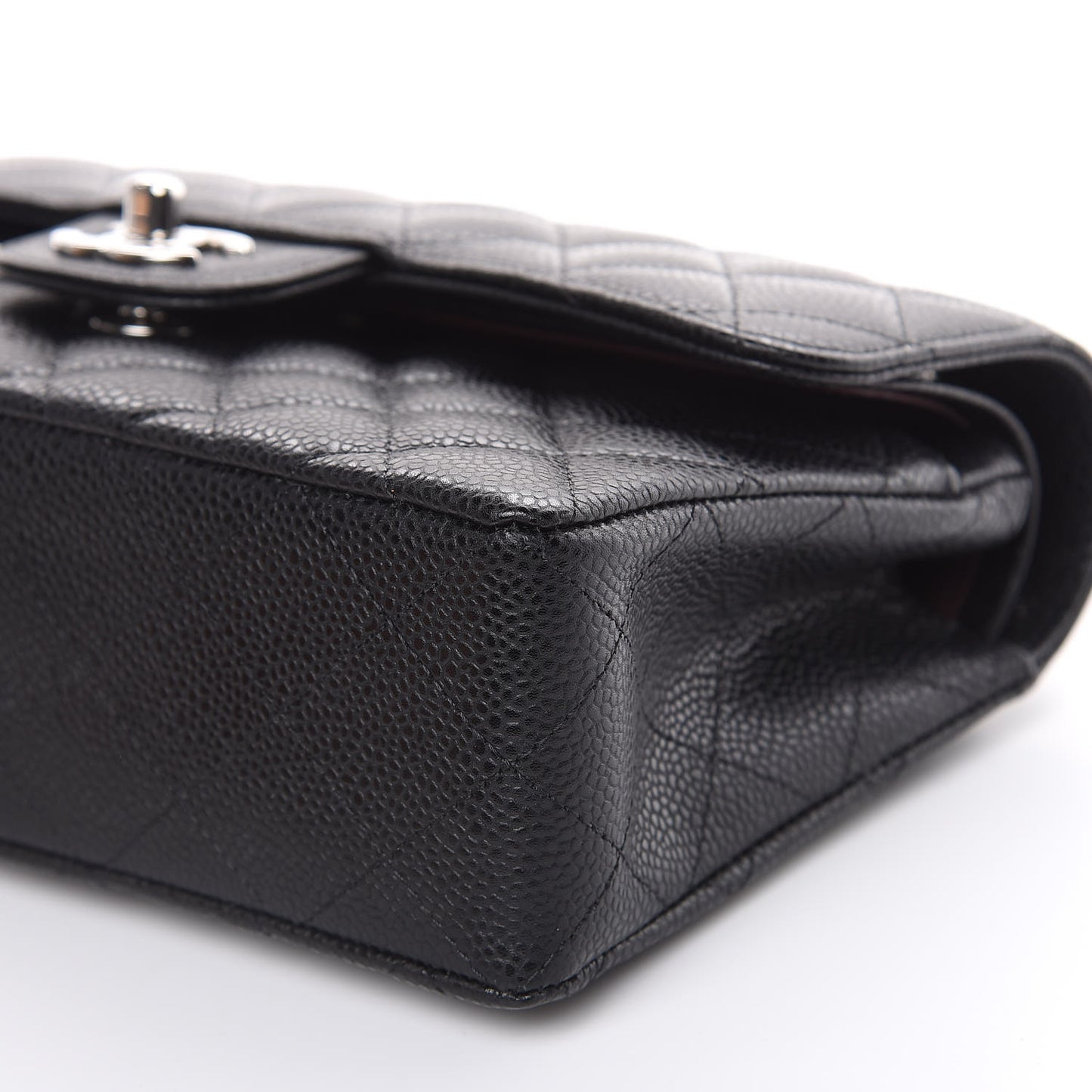 Caviar Quilted Small Double Flap Black