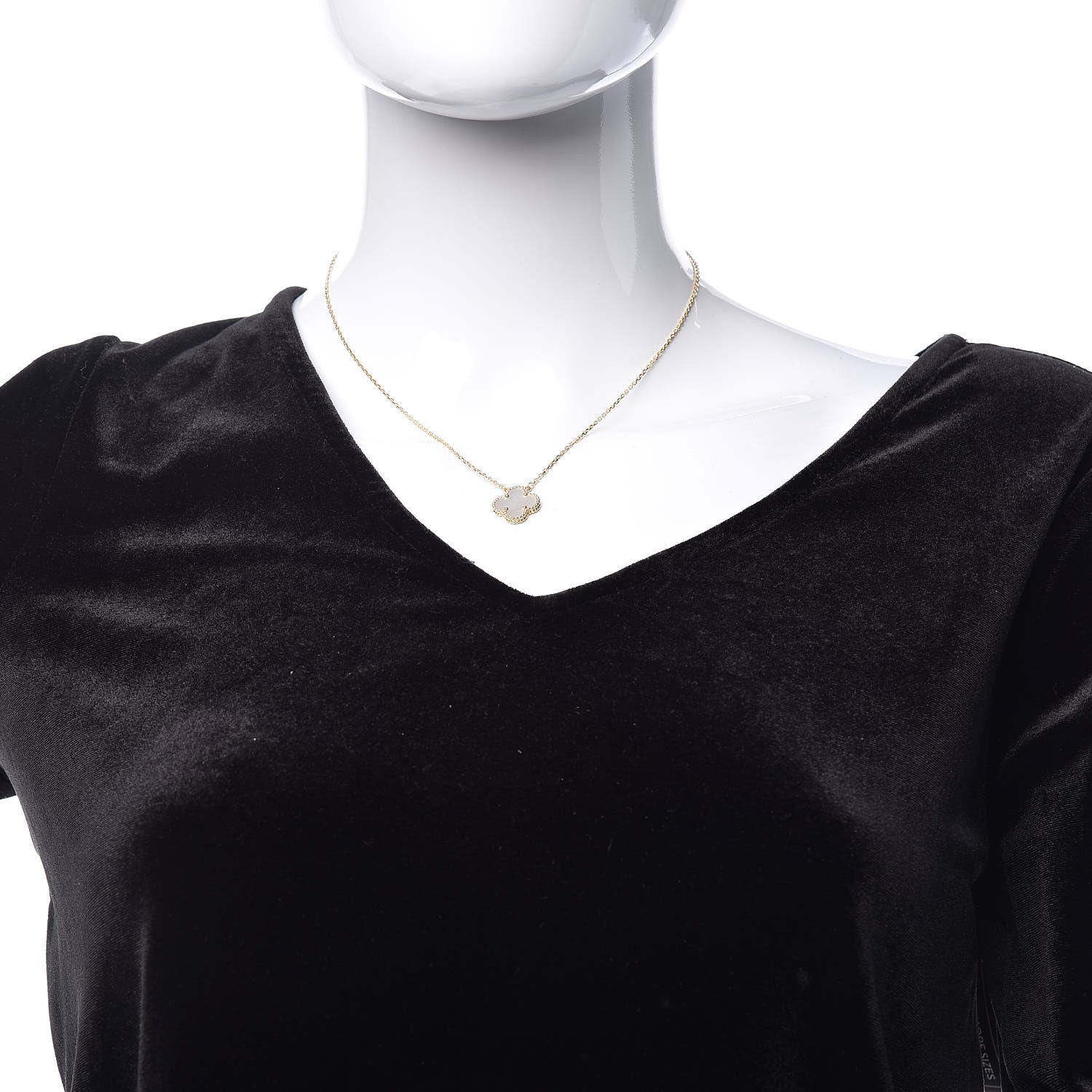Van Cleef & Arpels 18K Yellow Gold Mother of Pearl Vintage Alhambra Pendant Necklace 2 of 9
