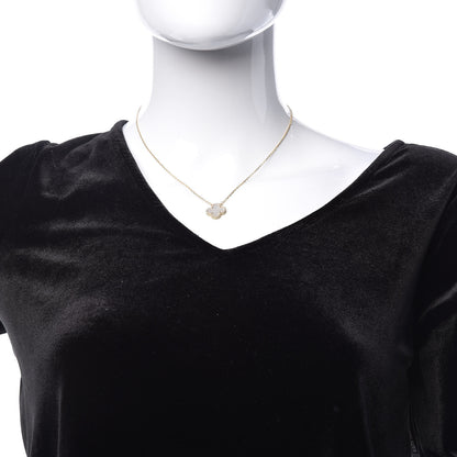Van Cleef & Arpels 18K Yellow Gold Mother of Pearl Vintage Alhambra Pendant Necklace 2 of 9
