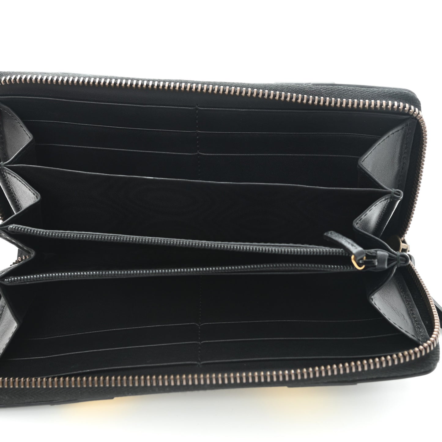 GG Supreme Monogram Osiride Zip Around Wallet Black Gold
