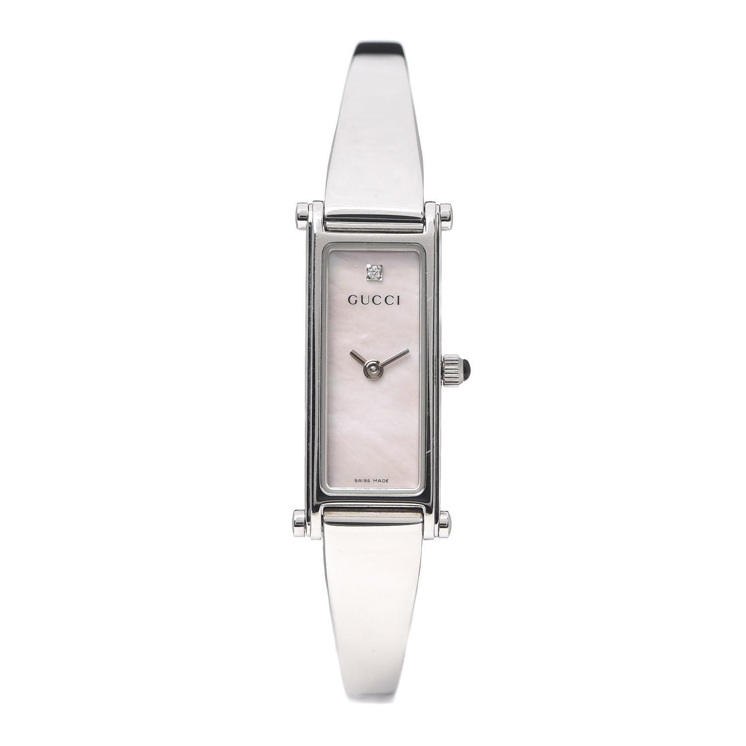 Gucci Stainless Steel Diamond Mother of Pearl 12mm 1500L Horsebit Quartz Watch 1 of 6