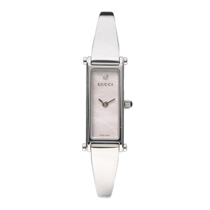 Gucci Stainless Steel Diamond Mother of Pearl 12mm 1500L Horsebit Quartz Watch 1 of 6