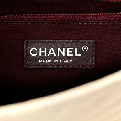 Chanel Lambskin Chevron Quilted Double Stitch Jumbo Single Flap White 6 of 12