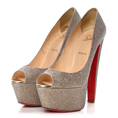 Christian Louboutin Glitter Fabric Altareva 160 Pumps 41 Gold 3 of 15