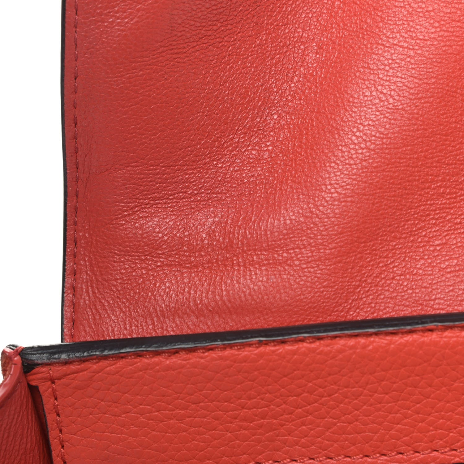 Celine Drummed Calfskin Suede Medium Trapeze Coquelicot 10 of 12
