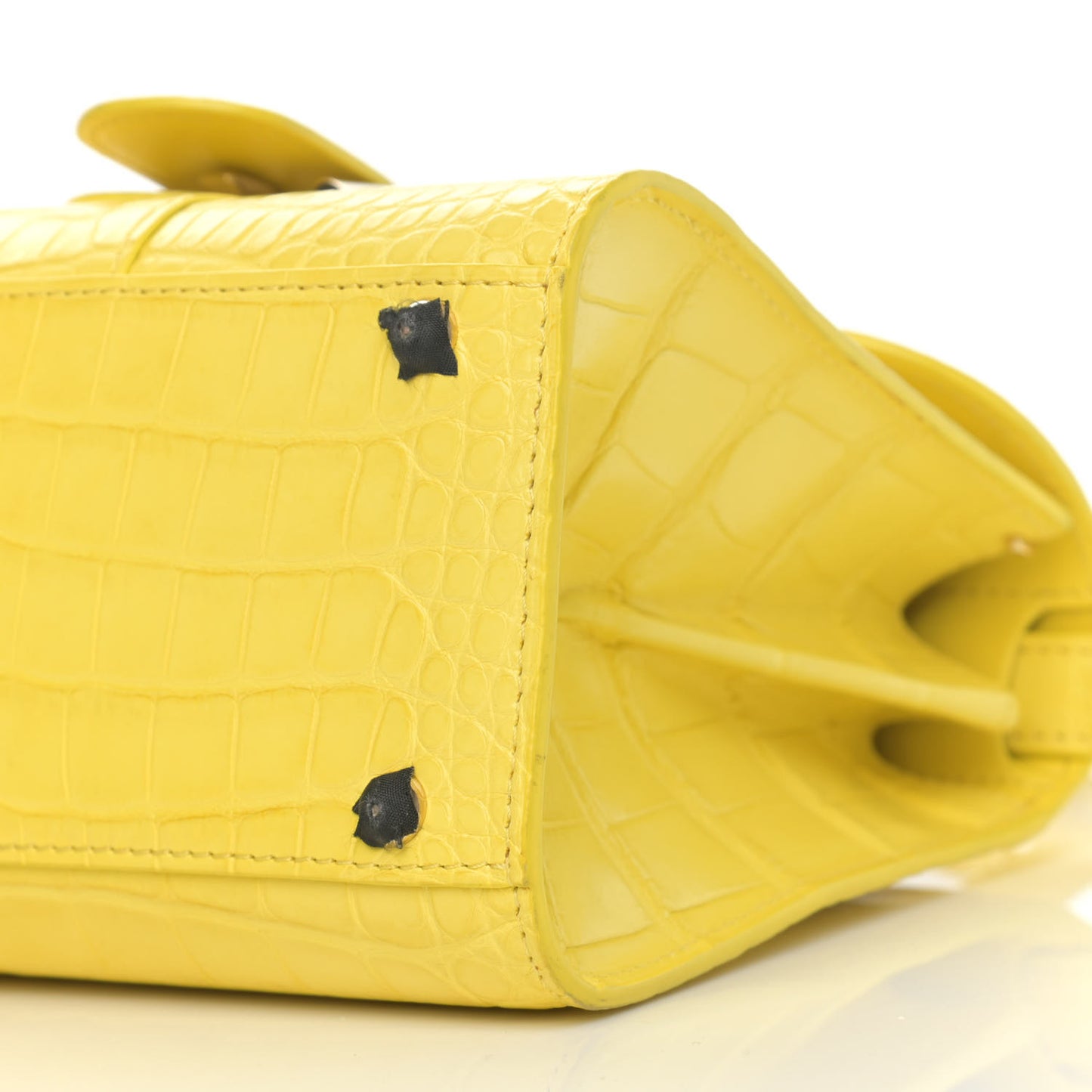 Alligator Mini Brillant Satchel Citron