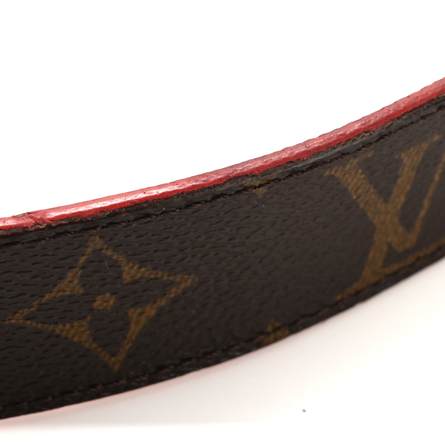 Louis Vuitton Calfskin Monogram 30mm LV Initiales Reversible Belt 85 34 Red 9 of 13