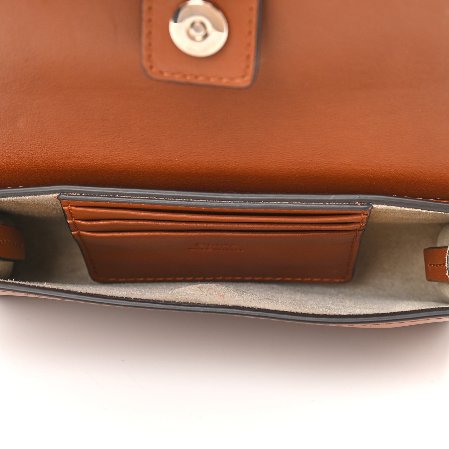 Suede Calfskin Mini Faye Shoulder Bag Tobacco