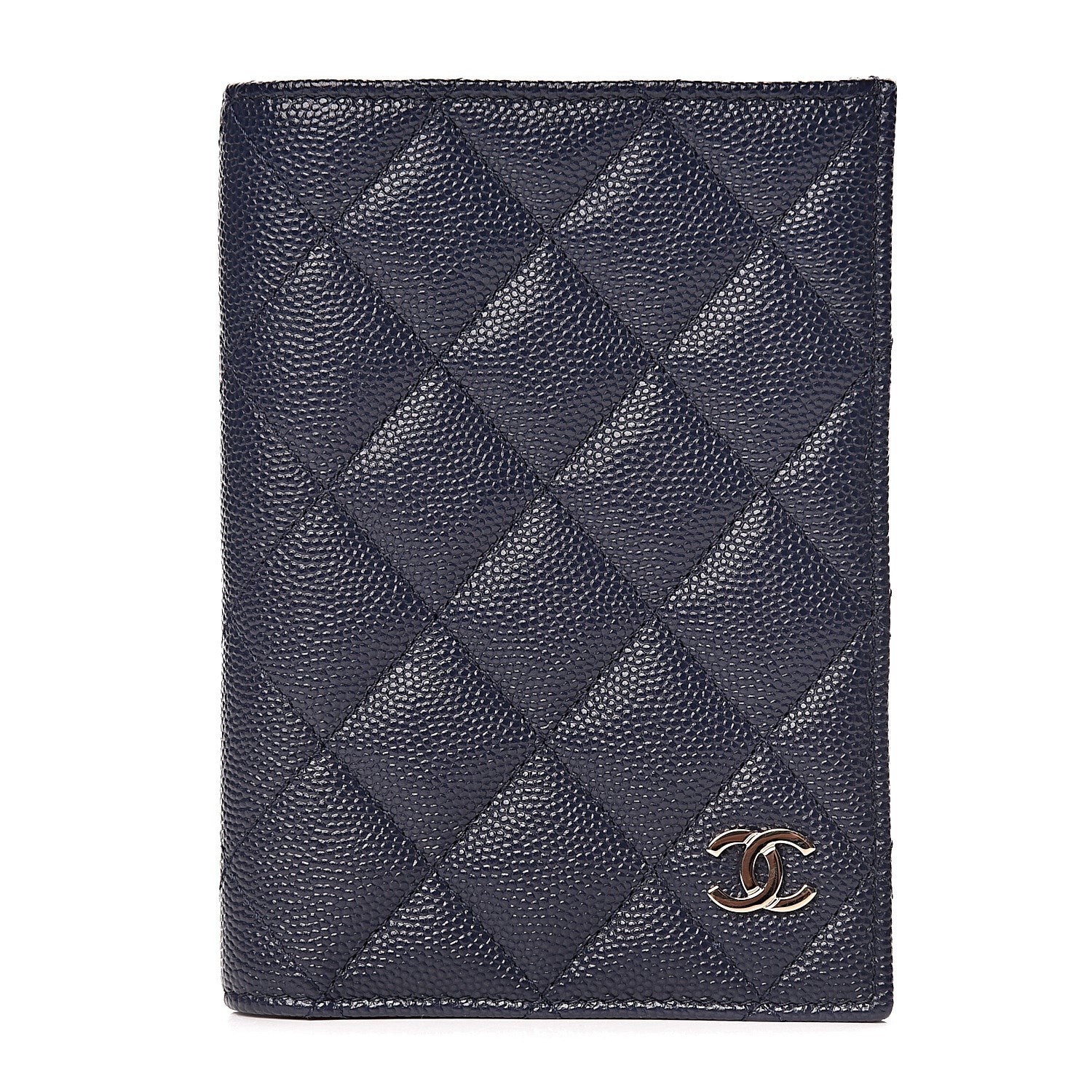 Chanel Caviar Quilted Passport Holder Navy Blue 1 of 8