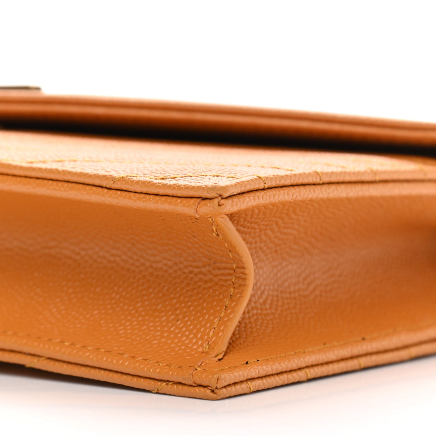 Grain De Poudre Matelasse Chevron Monogram Chain Wallet Senape Yellow