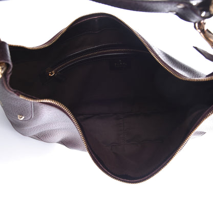 Gucci Metallic Calfskin Bamboo Ring Hobo Aubergine 5 of 9