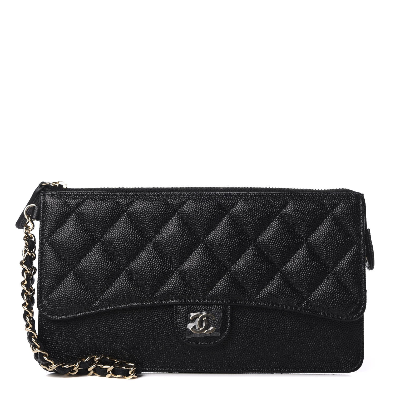 Chanel Caviar Quilted Classic Pouch With Handle Black 1 of 8