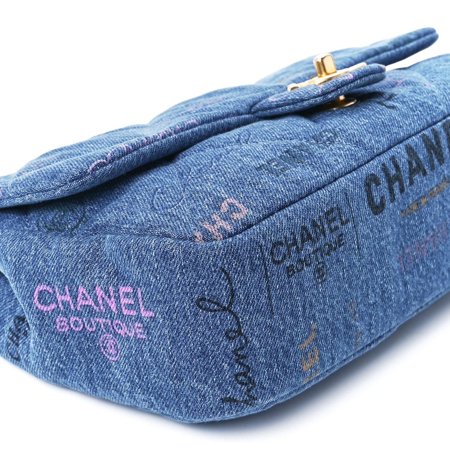 Denim Quilted Denim Large Mood Flap Blue Multicolor