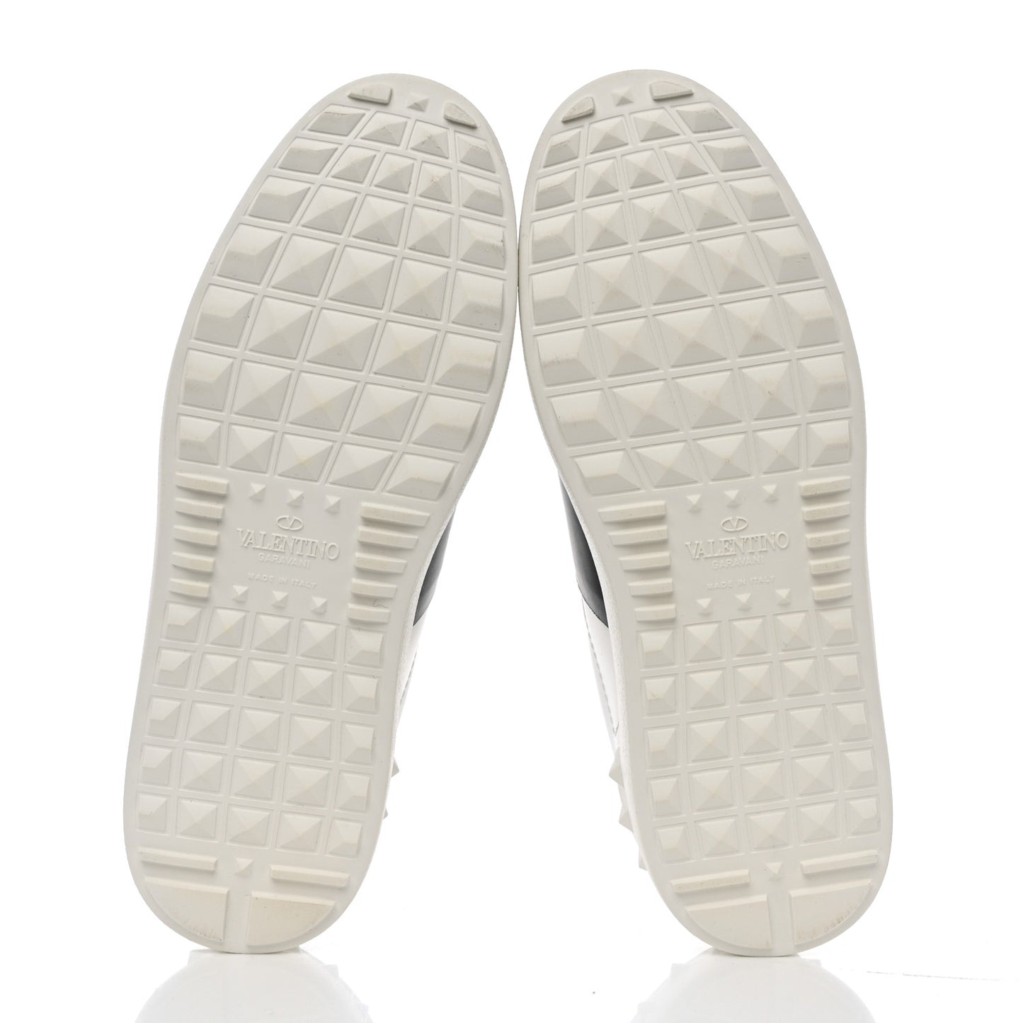 Calfskin Womens Rockstud Open Sneakers 36.5 White Black