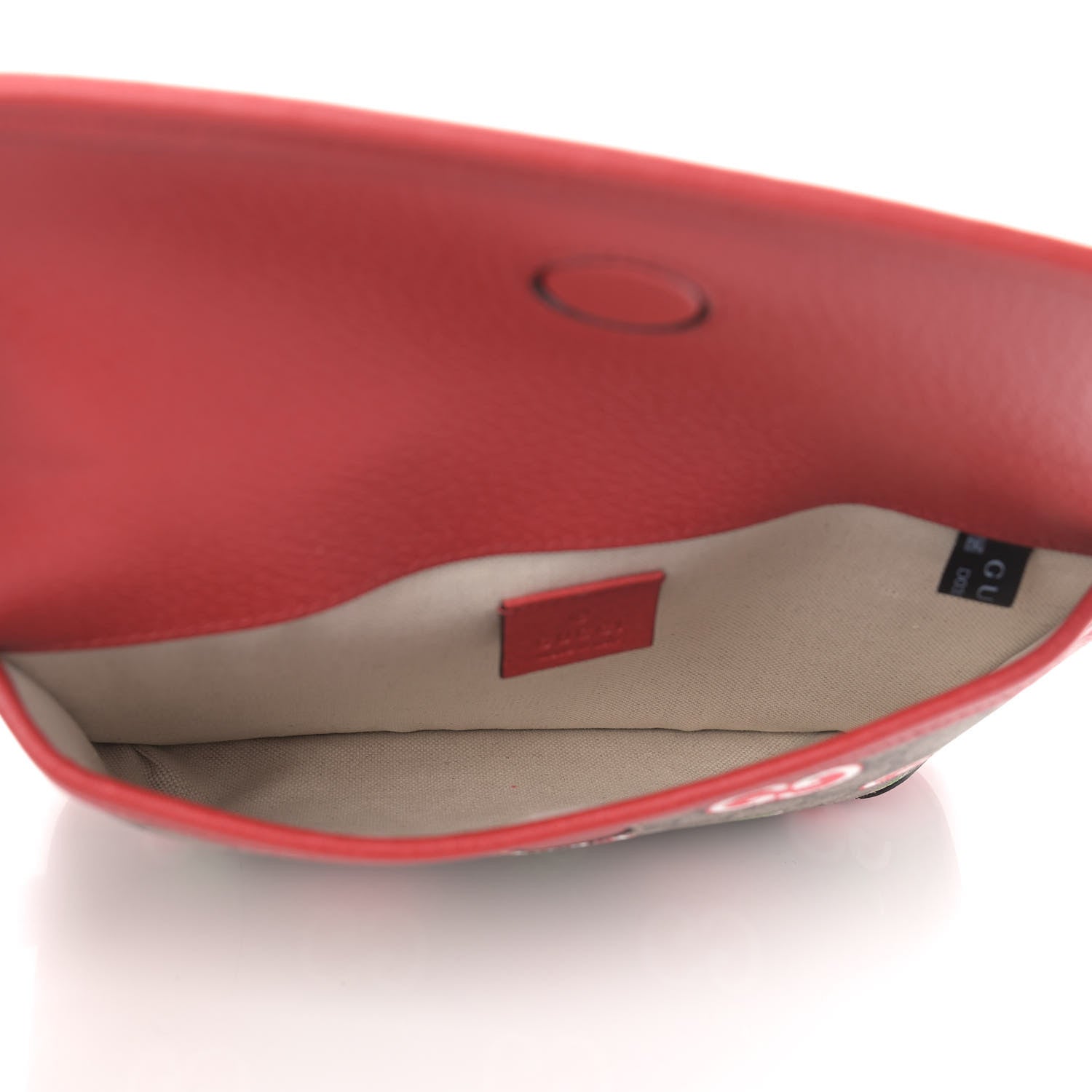 Gucci GG Supreme Monogram Apple Interlocking G Belt Bag Beige Multicolor Lobster Red 5 of 9