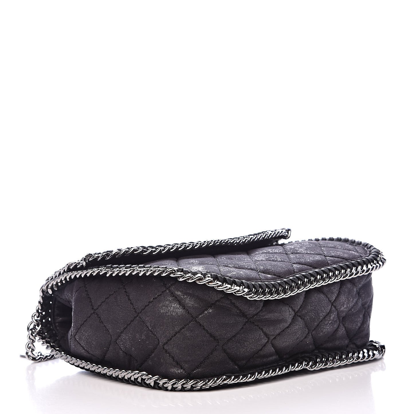 Shaggy Deer Quilted Falabella Shoulder Bag Black